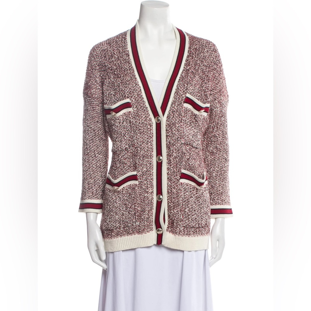 Maje Mapada Knit Metallic cardigan sweater Red Size 1 SOLD OUT